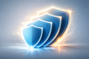 Layered protection concept representing increasing liability limits.